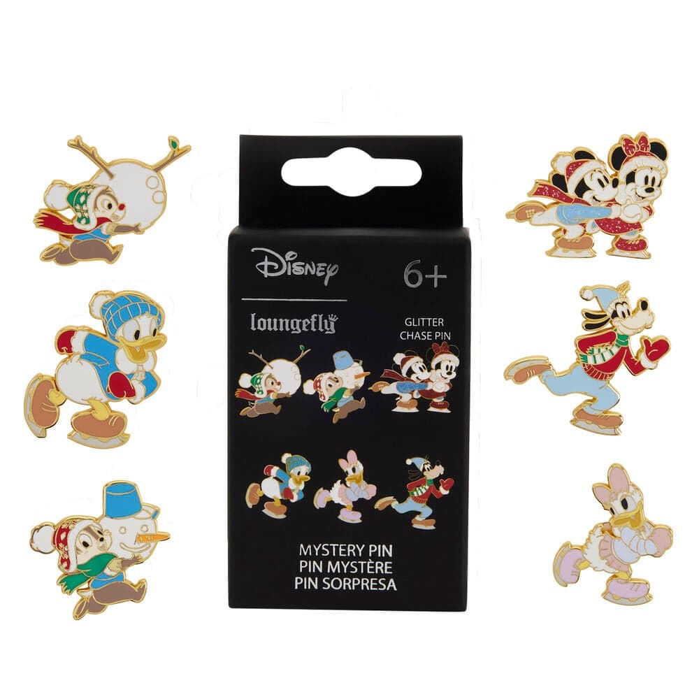 Blind Box Mystery Enamel Pin Holiday Ice Skating Mickey & Friends Disney Loungefly surtido