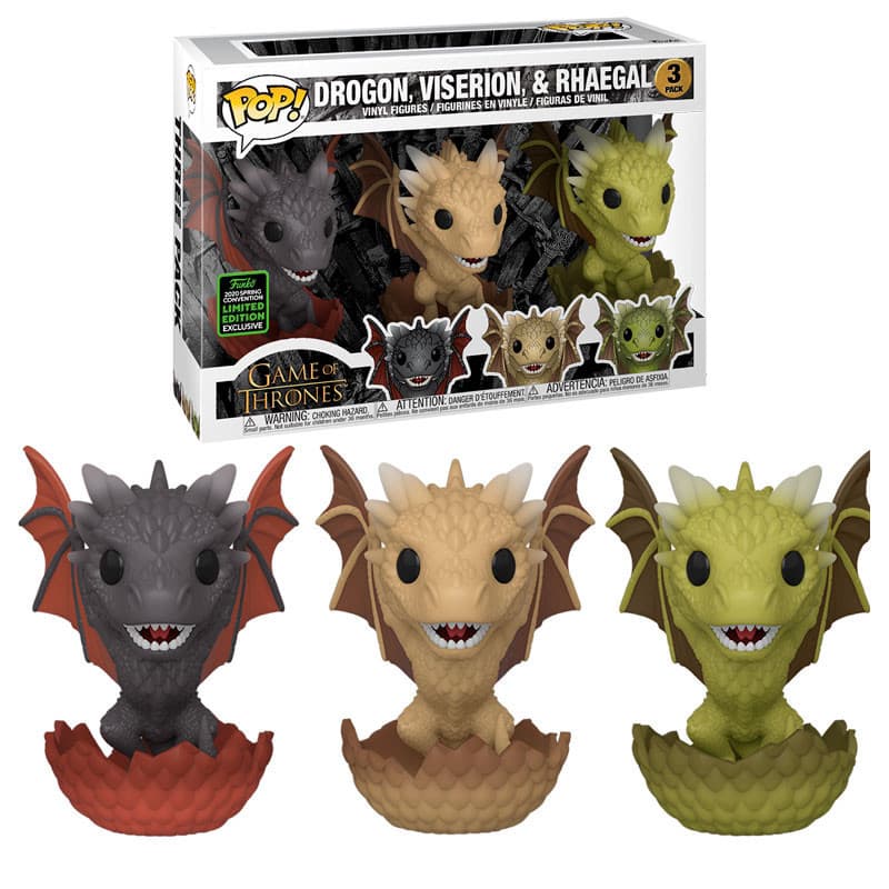 Drogon, Viserion y Rhaegal exclusiva 2020 Funko POP! Juego de Tronos