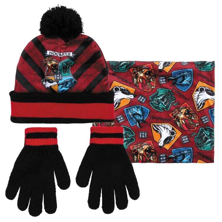 Conjunto Infantil gorro guantes braga cuello Hogwarts Harry Potter