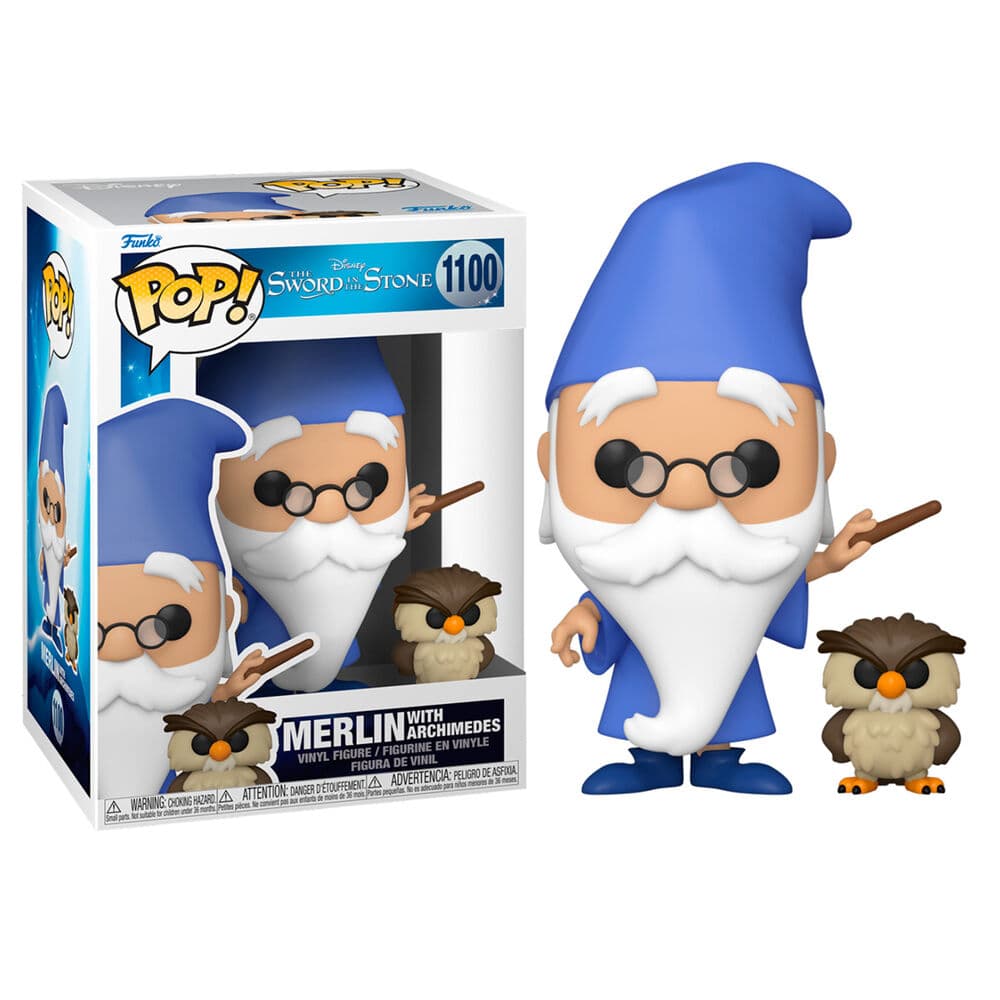 Figura POP Disney Merlin el Encantador Merlin with Archimedes