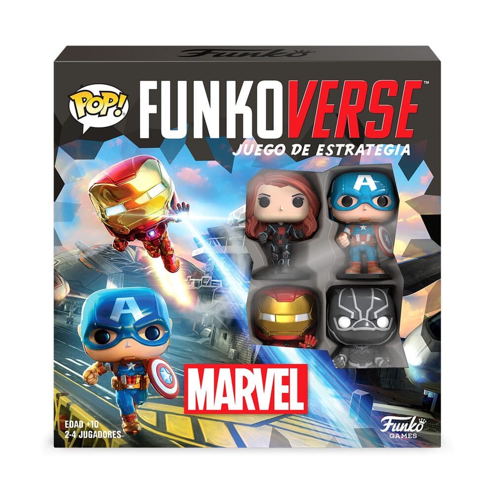 Juego mesa español POP Funkoverse Marvel 4fig