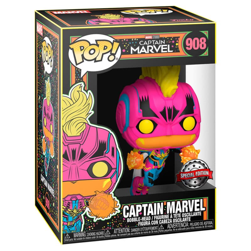 Figura POP Marvel Capitana Marvel Black Light Exclusive