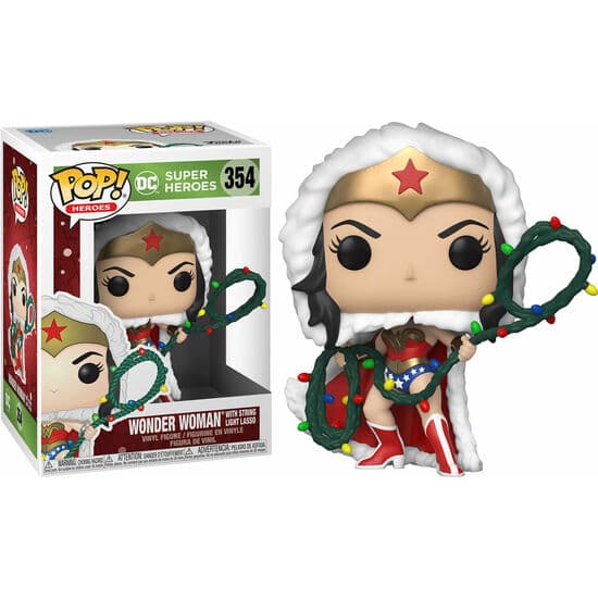 FIGURA POP DC HOLIDAY WONDER WOMAN WITH LIGHTS LASSO