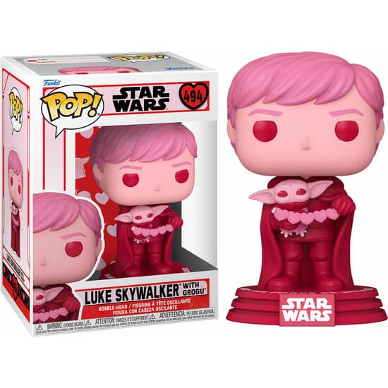 FIGURA POP STAR WARS VALENTINES LUKE AND GROGU