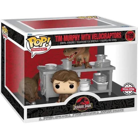 FIGURA POP JURASSIC PARK TIM & VELOCIRAPTORS EXCLUSIVE