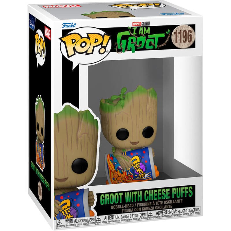 Figura POP Marvel I am Groot – Groot with Cheese Puffs