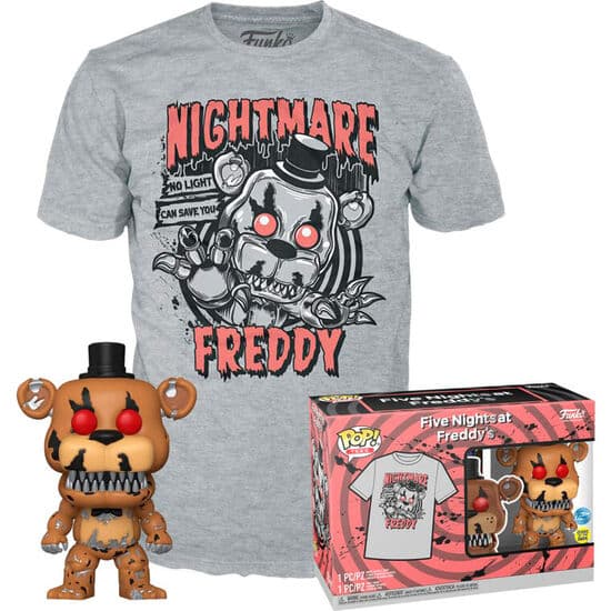 SET FIGURA POP & TEE FIVE NIGHTS AND FREDDY NIGHTMARE FREDDY EXCLUSIVE