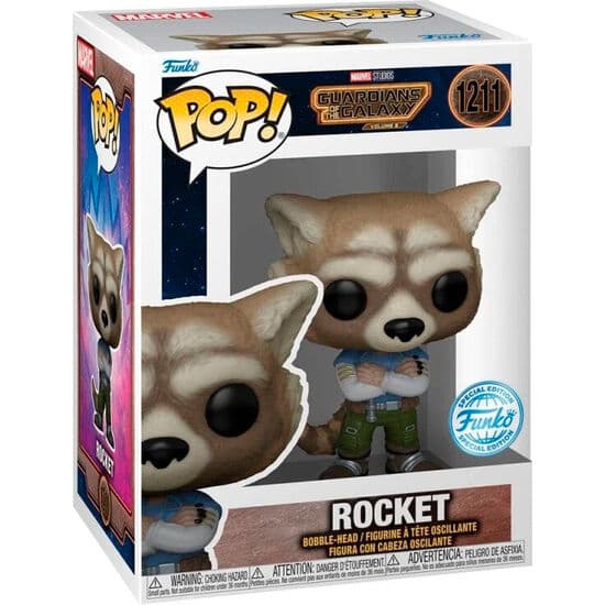 FIGURA POP MARVEL GUARDIANES DE LA GALAXIA ROCKET EXCLUSIVE