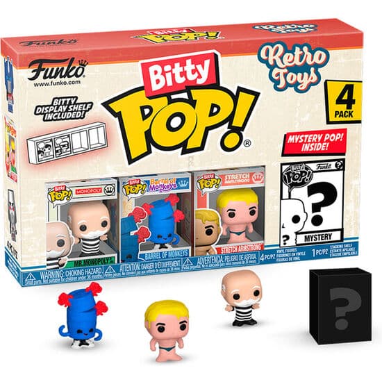 BLISTER 4 FIGURAS BITTY POP RETRO TOYS MONOPOLY