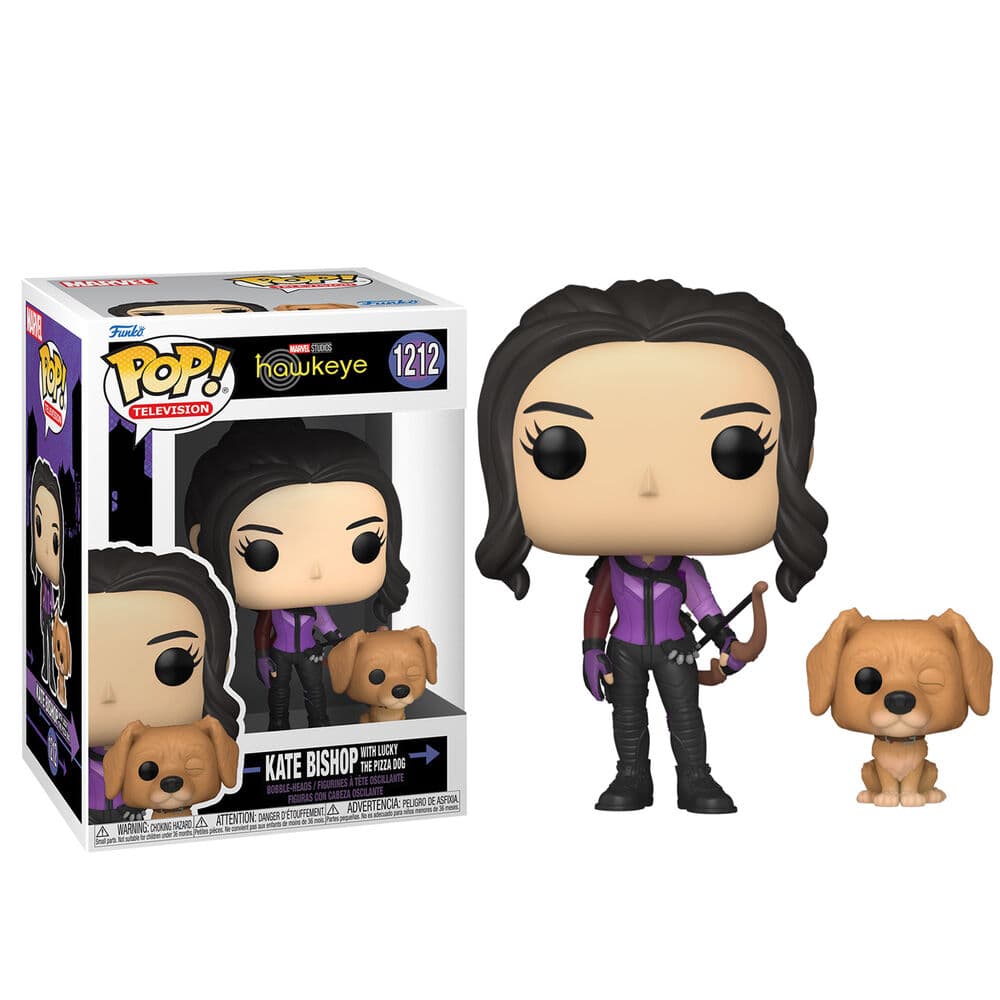 Figura POP Marvel Hawkeye Kate Bishop Lucky the Pizza Dog