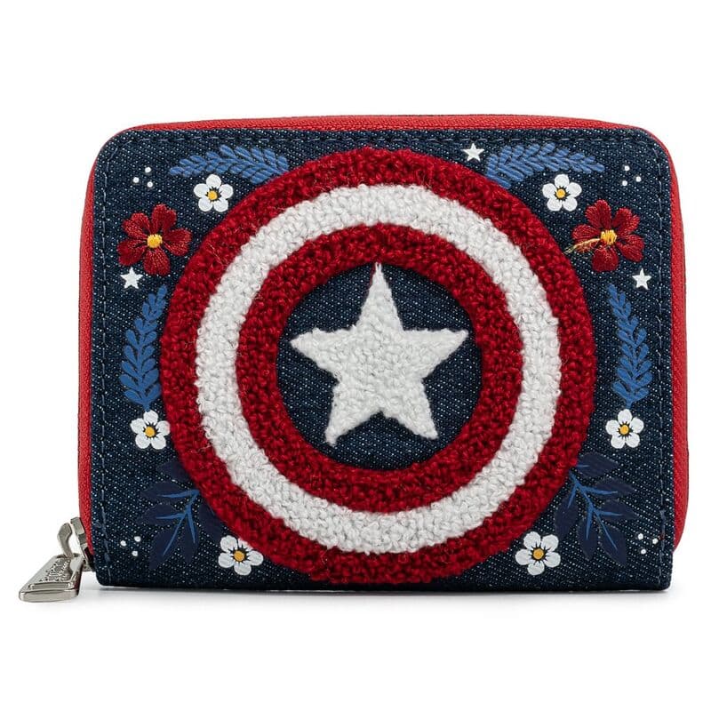 Cartera Escudo Floral Capitan America 80Th Marvel