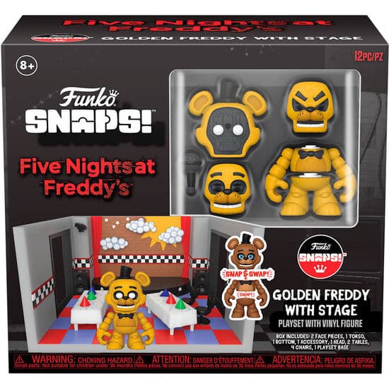 FIGURA PLAYSET SNAPS! FIVE NIGHTS AT FREDDYS GOLDEN FREDDY WITH STAGE