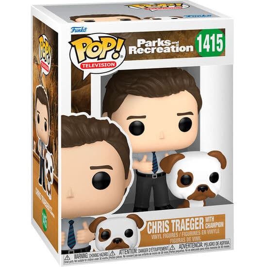 FIGURA POP PARKS AND RECREATION CHRIS TRAEGER WITH CHAMPION