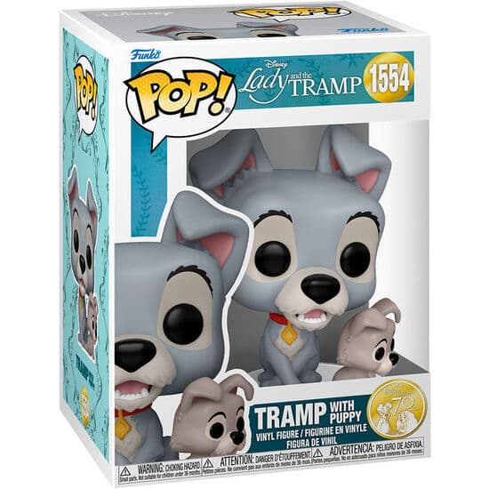 FIGURA POP DISNEY LA DAMA Y EL VAGABUNDO TRAMP WITH PUPPY